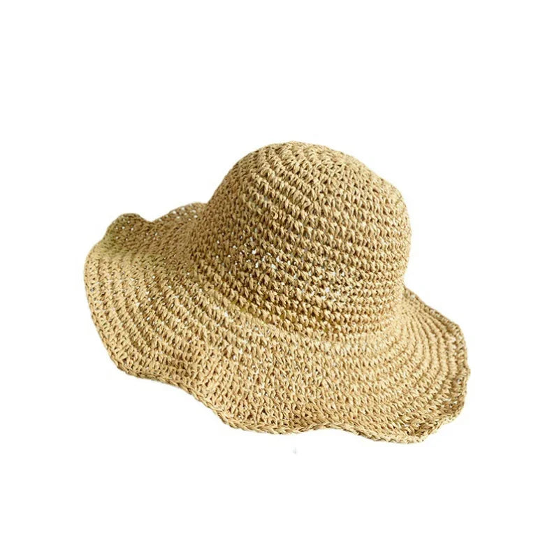 Sun Hat Wide Brim Floppy Summer Hats for Women Beach Panama Straw Dome Weave Bucket Hat Femme Shade Hat Women Hats