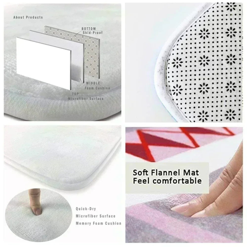 Guitar Rug, Round Music Carpet Machine Washable Non-Slip Doormat, Themed Floor Mat for Kid Bedroom Living Room Entrance