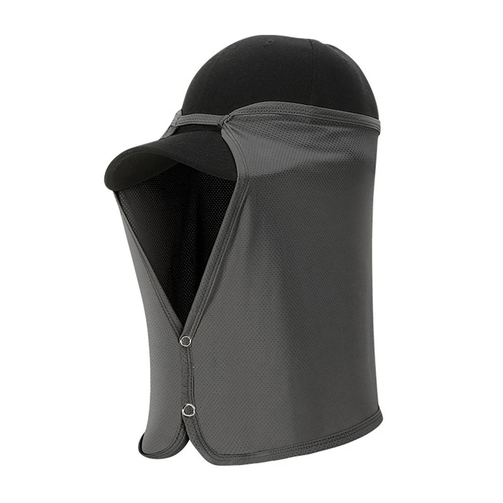 Unisex Ice Silk Fisherman Hat Solid Color Sun Protection Face Neck Cover Quick-Drying Mountaineering Cap Fishing Cap