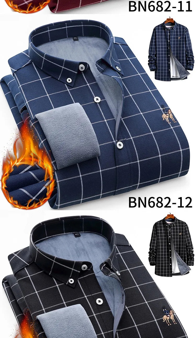 Men's long sleeve shirt thick warm autumn and winter comfortable soft high quality everything easy to take care of the street