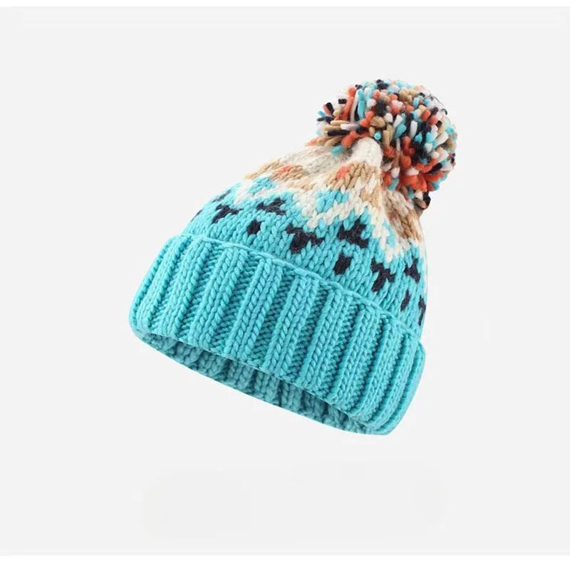2024 skiing Cashmere Woman Winter Hat Autumn Beanies With Pompom Warm Wool Skullies Wholesales acrylic beanies winter hat