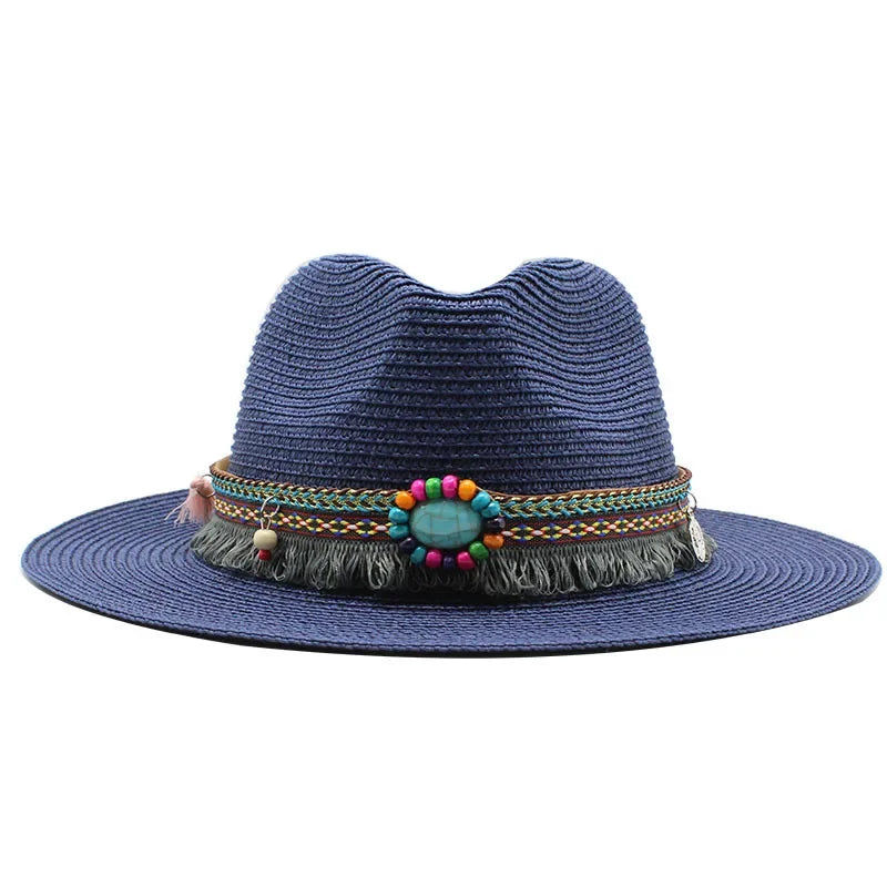 Fashion Panama Hats for Women Men 7 Colors Jazz Fedoras Cooling Sun Hats Summer Breathable Elegant Ladies Party Hat Wholesale