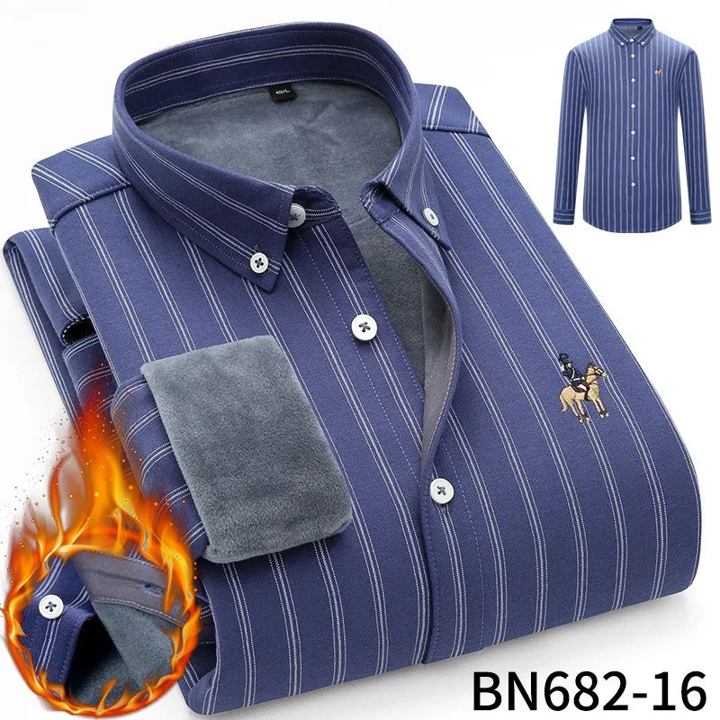 Men's long sleeve shirt thick warm autumn and winter comfortable soft high quality everything easy to take care of the street