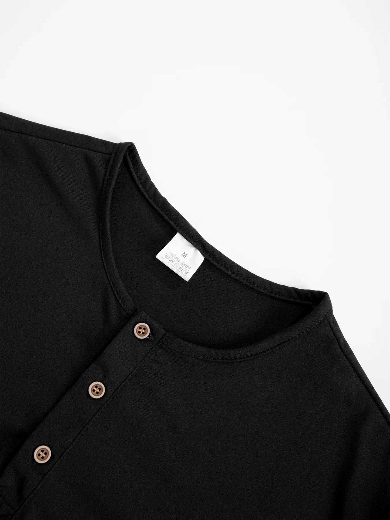 Mens Long Sleeve Henley Neck T-shirt Slim Fit Bottoming Tshirt Casual Button Shirt Comfortable Fitness Tee Cozy Top