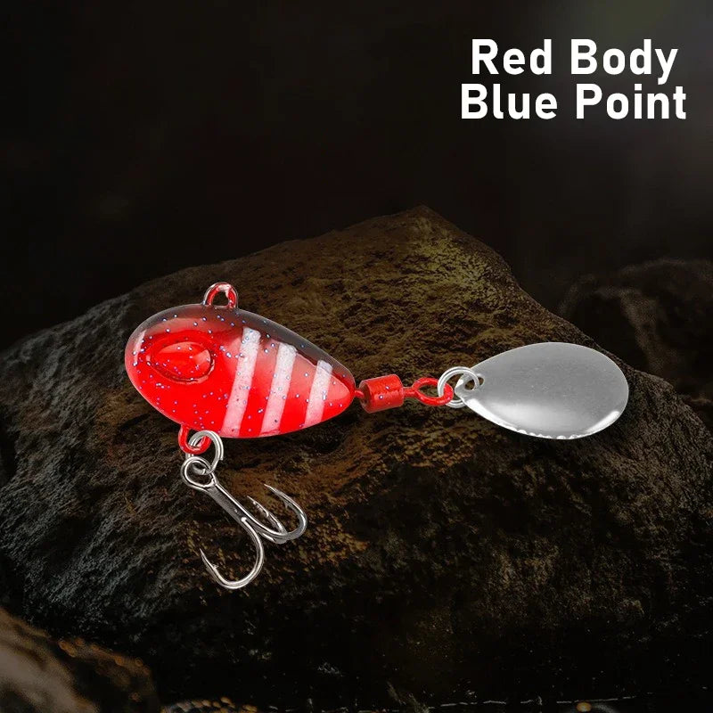 Far Casting Sea Bass Fishing Lures Set Spoon Spinner Bait Sinking Wobblers Metal Jig VIB  Rotating Sequin Tail Saltwater Baits