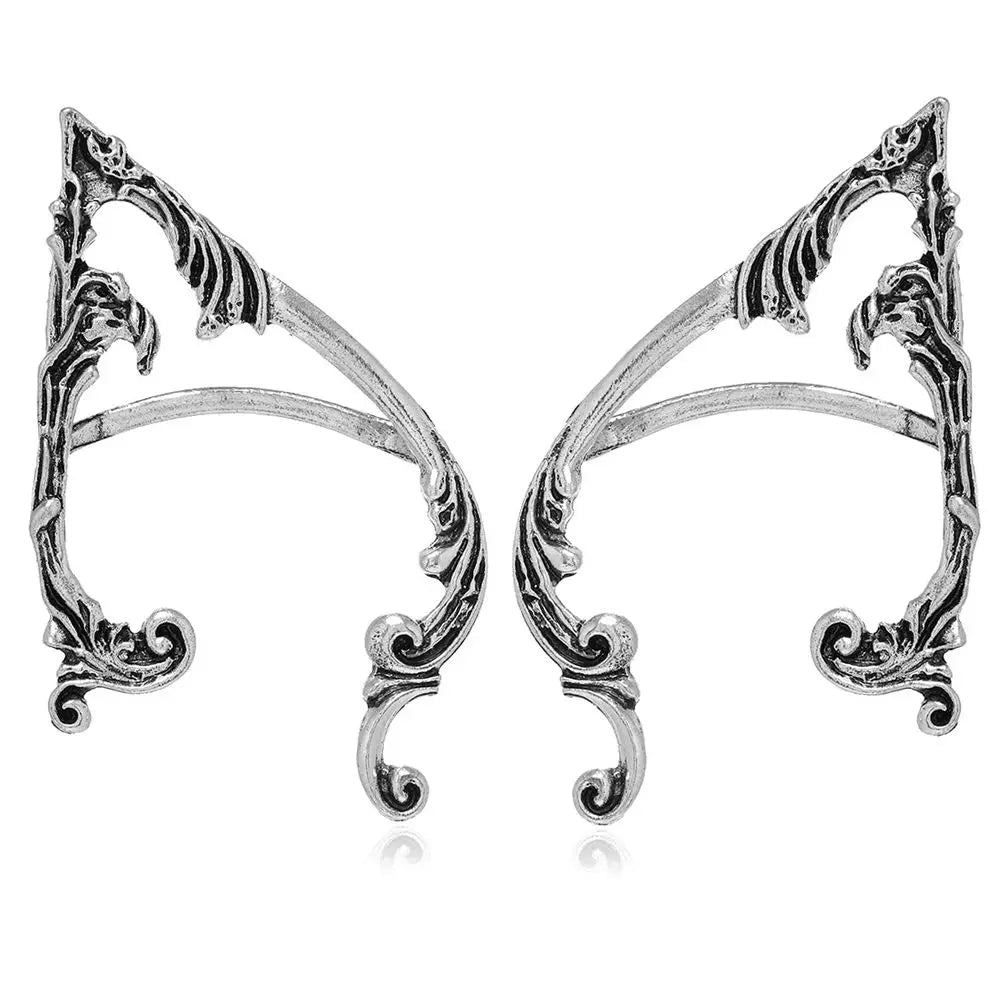 Ear Hook Clip Earrings Solid Color Fashion Design Gothic Elves Ear Cuff Women Earrings Korean Ear Bone Clip Pierced Earrings