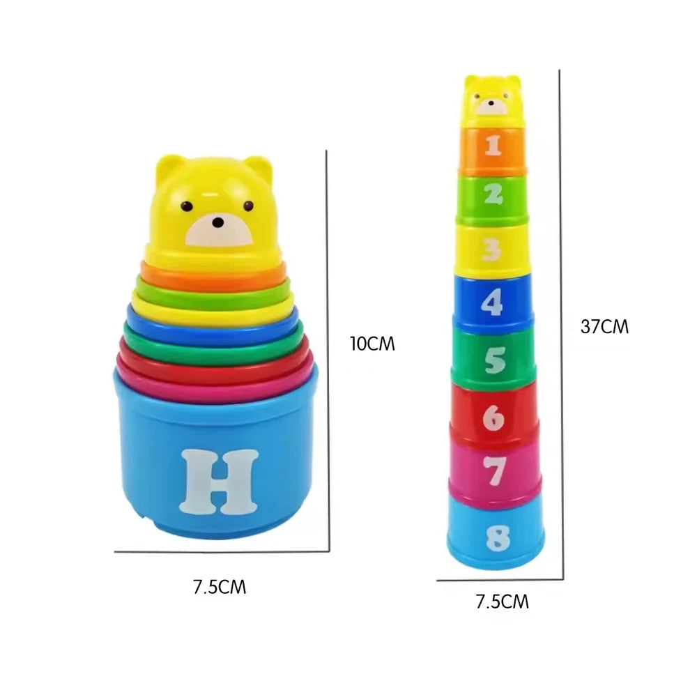 Kid Brain Response Battle Fold Cup Hand Speed Competition Fold Cup Baby Stack Game Early Education Puzzle Train Board Games Toy