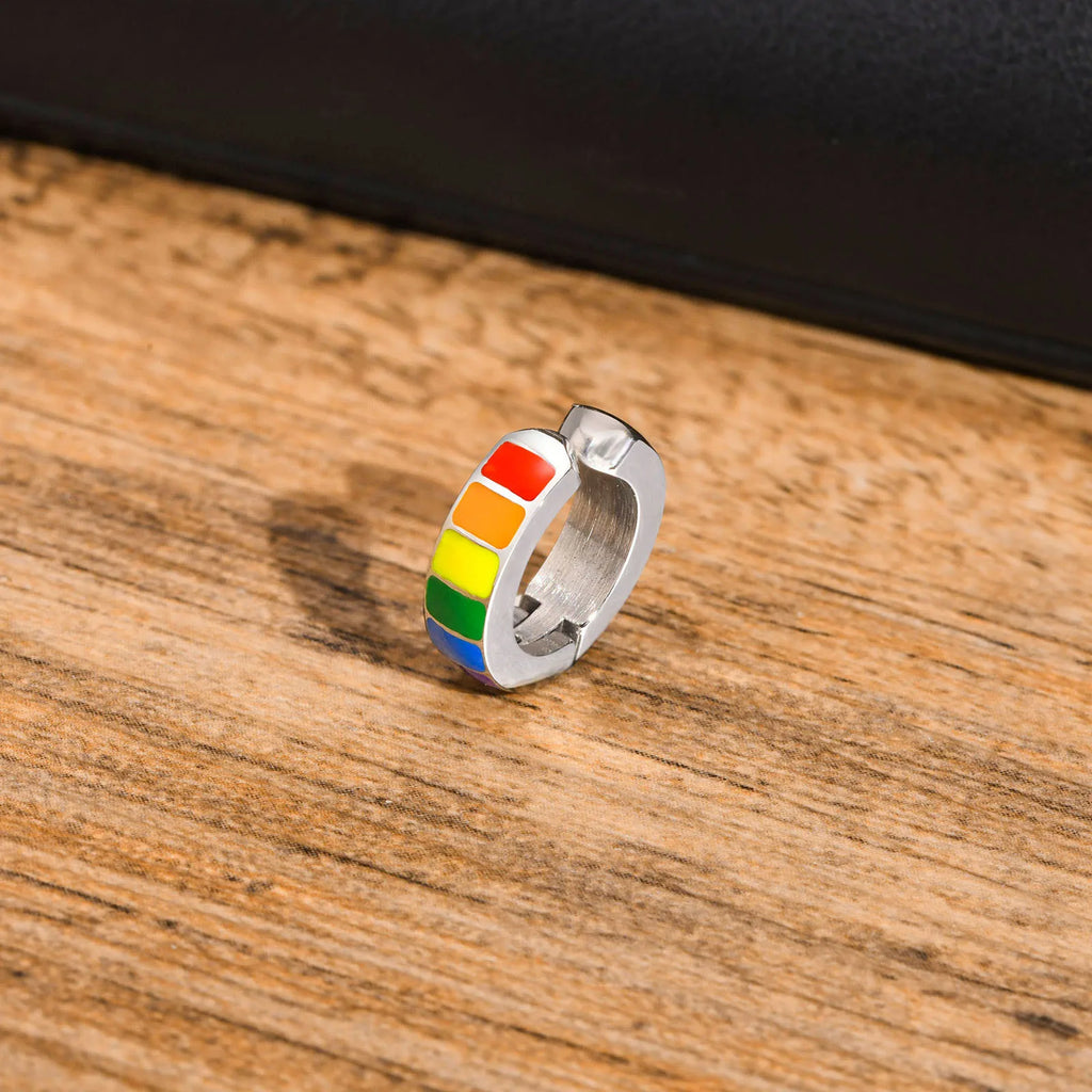 Fashionable Men's and Women's Stainless Steel Ring Earrings Without Ear Holes Ear Clips Jewelry Gifts