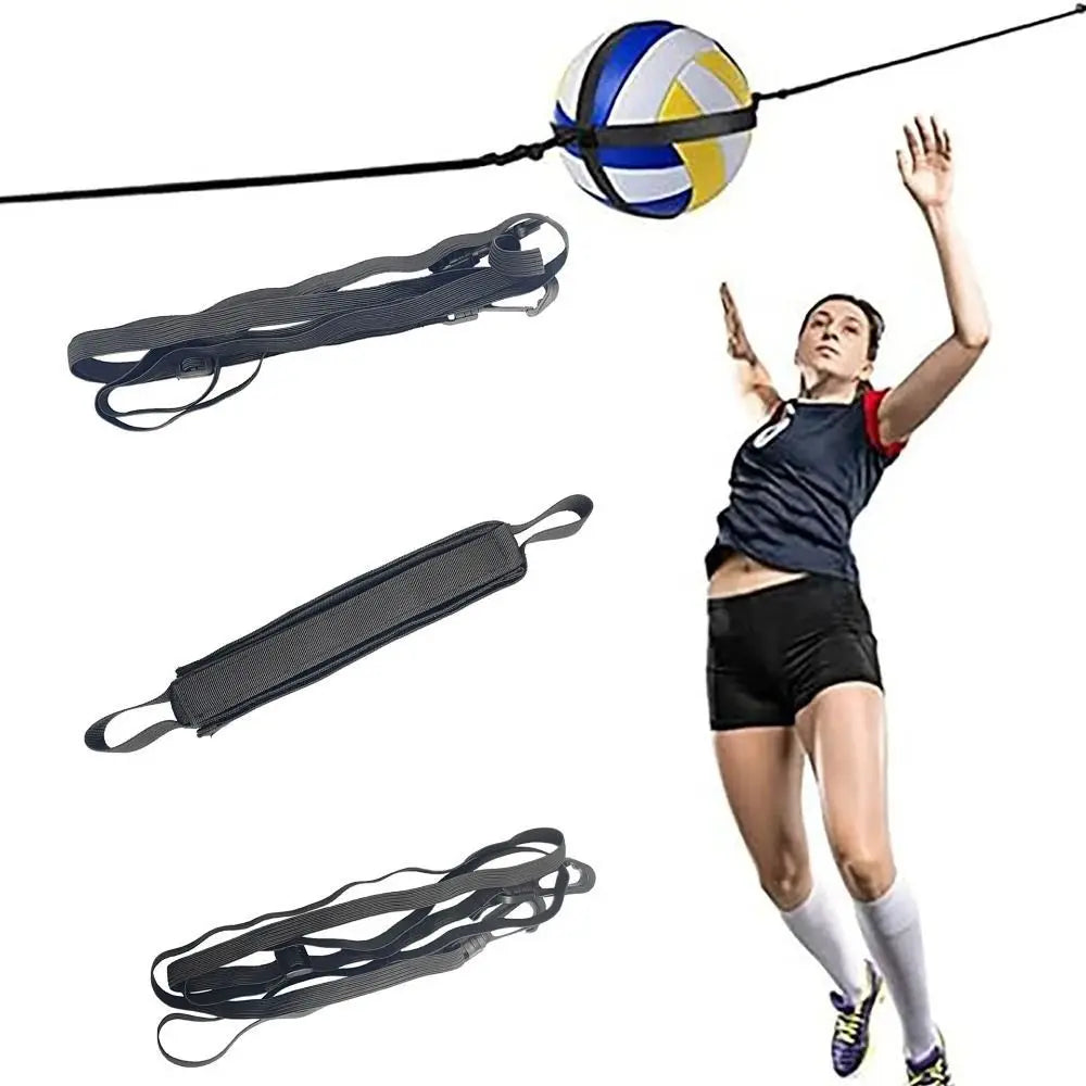 Adjustable Volleyball Spiking Training Aid Wear-resistant Elasticated Volleyball Training Equipment Practical Black