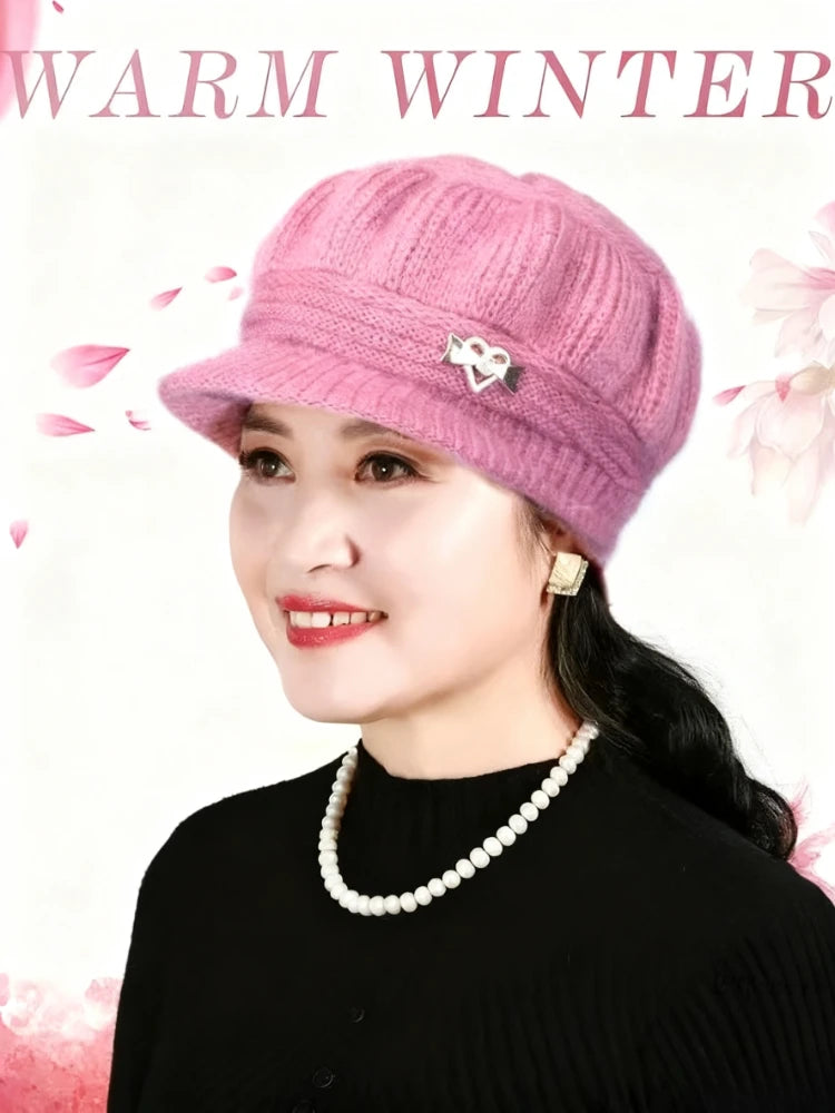 Knitted Hats for Middle-aged and Elderly People in Autumn and Winter, Warm and Cold Resistant, Available in Four Colors