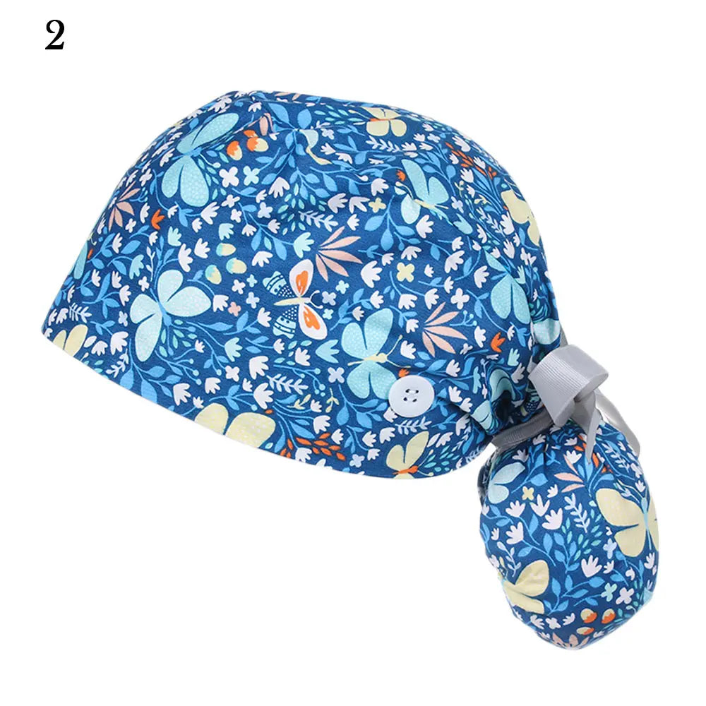 Women & Men Tie Back Hats Ponytail Holder Adjustable Long Hair Cap Working Hat With Button Working Cap