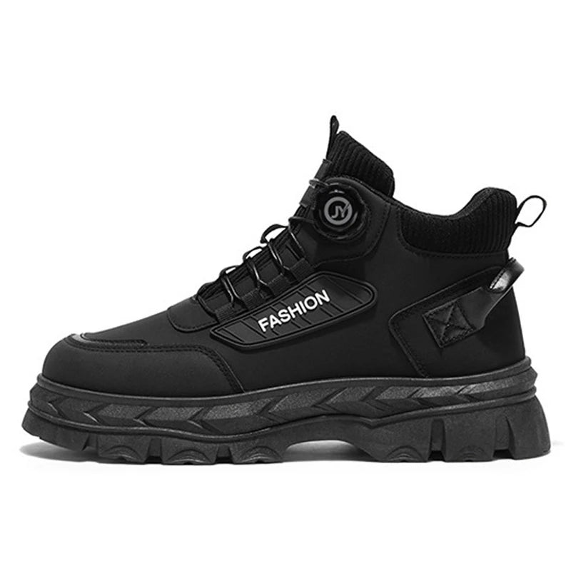 Men's Autumn New Retro Work Boots, Thick-Soled High-Top Casual Ankle Boots, Non-Slip Durable, Ideal for Daily & Outdoor Wear