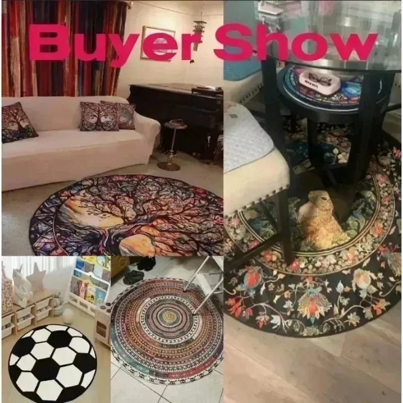 Christmas Eve Area Rug Christmas Round Rug Christmas Rug Christmas Decoration Gift Round Rug Snowman Bath Rug Christmas Red Rug