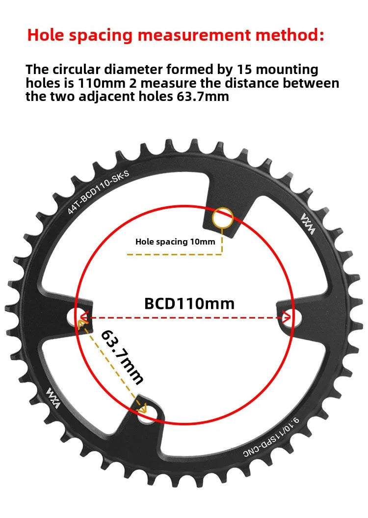 Road bike 110BCD Universal 4 hole claw plus minus teeth single speed disc36T 38 40 42 50T 58T sprocket bycicle parts accesories