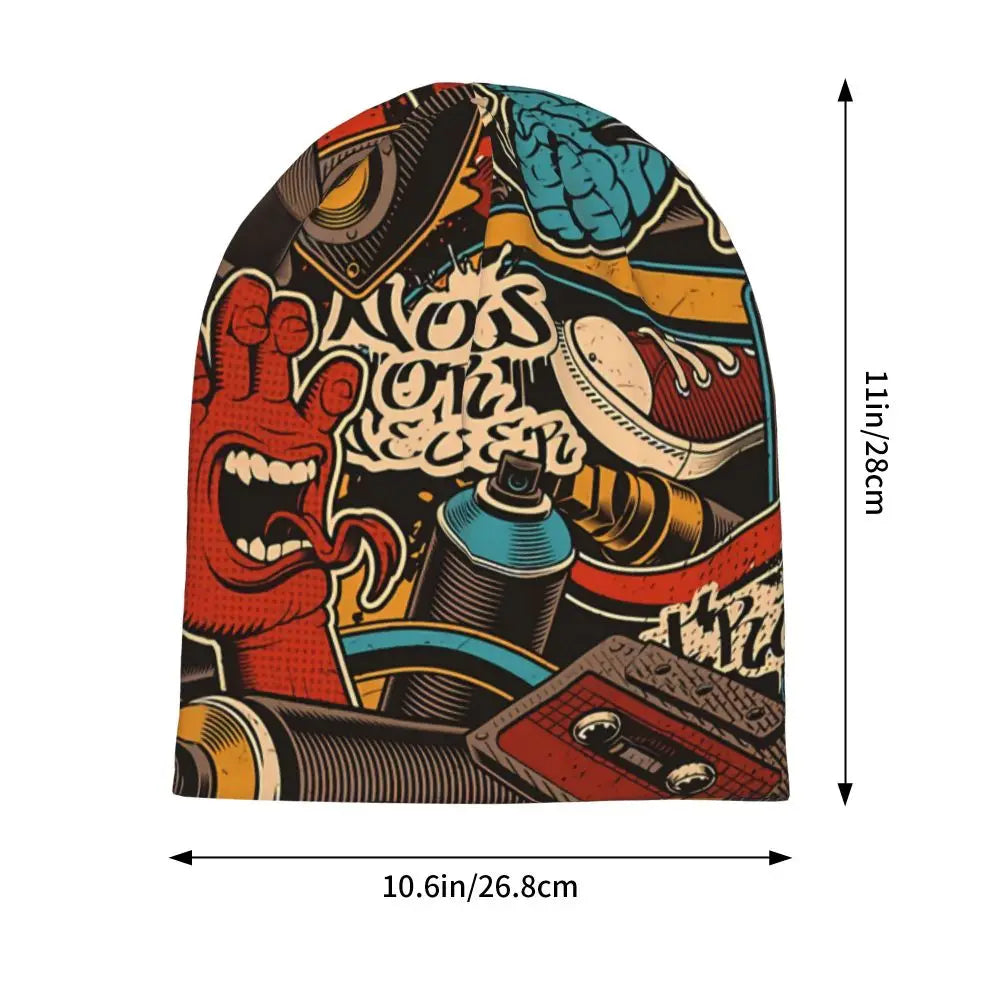 Bonnet Hats Men Women's Thin Hat Urban Pattern Pop Autumn Spring Warm Cap Hip Hop Skullies Beanies Caps