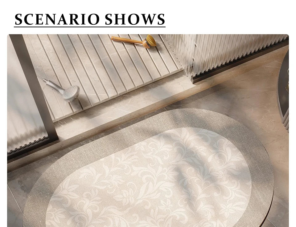 Bathroom Carpet Water-absorbing Quick-drying Floor Mat Non-slip Wash-free Rug Home Decoration Bath Diatom Mud Rugs  Alfombra
