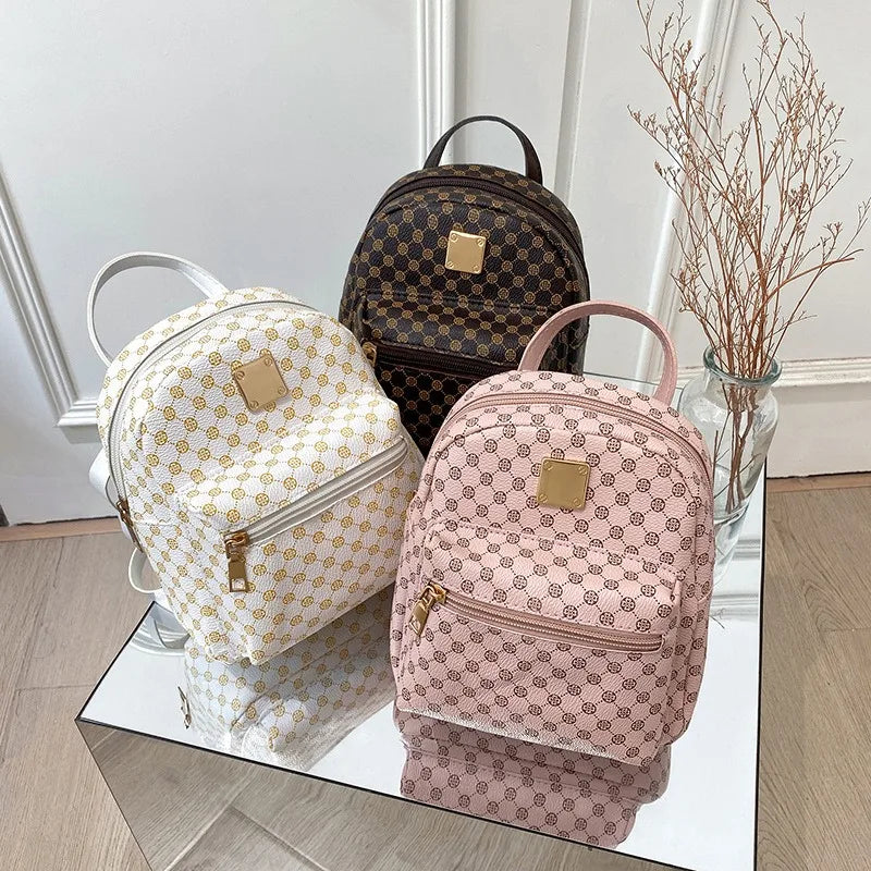 Classic Women Backpack Fashion School Bags Female Daily Shopping Girl Small Backpacks Schoolbags 2025 Ins