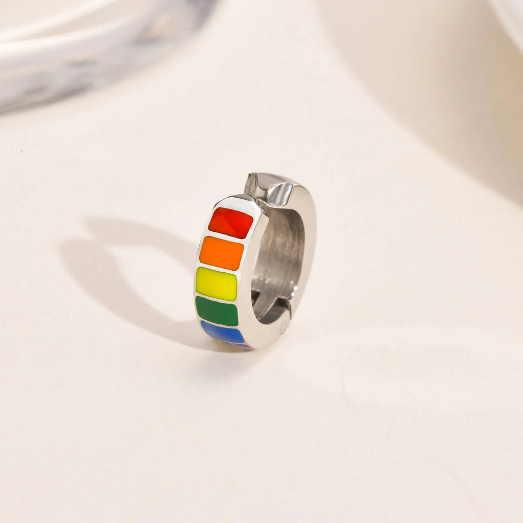 Fashionable Men's and Women's Stainless Steel Ring Earrings Without Ear Holes Ear Clips Jewelry Gifts