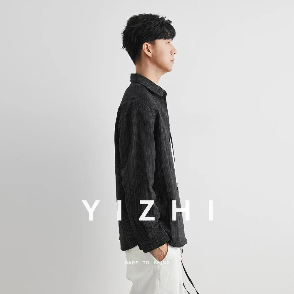 Loose Long Sleeve Casual Shirt for Men Autumn Trendy Versatile Street Style Hong Kong Wind INS Male Fashion Outerwear