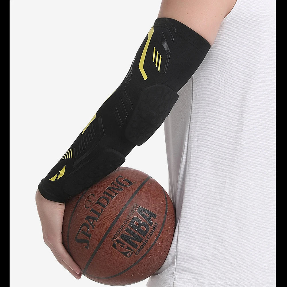 1 Pcs Sports Elbow Pads, Basketball Shooter Sleeves Arm Guard, Collision Avoidance Padded Elbow for Volleyball Football Baseball