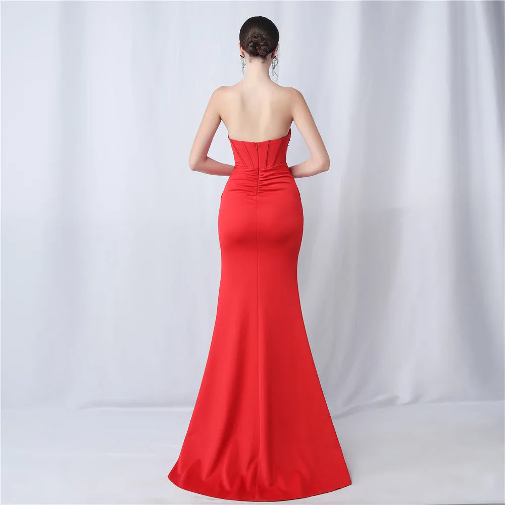 Formal Dresses for Special Events Satin Evening Dress Luxury Woman Party Occasion Long Event Elegant Women Luxurious Mermaid
