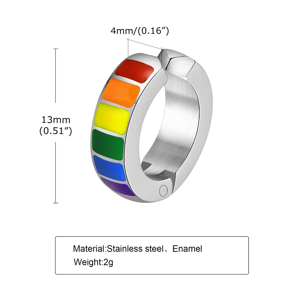 Fashionable Men's and Women's Stainless Steel Ring Earrings Without Ear Holes Ear Clips Jewelry Gifts