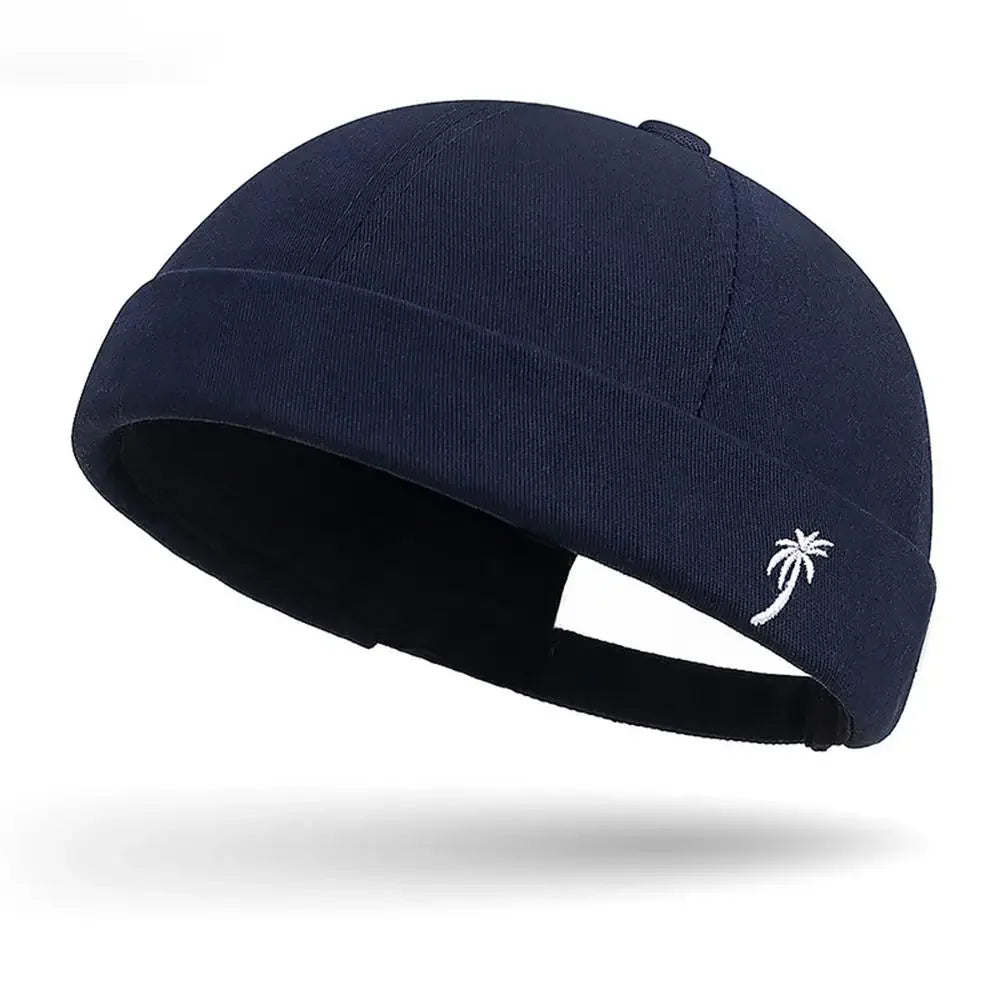 Beanie Hats Men Women Spring Autumn Landlord Hat Streetwear Hip Hop Brimless Hat Embroidered Coconut Tree Docker Cap Wholesale