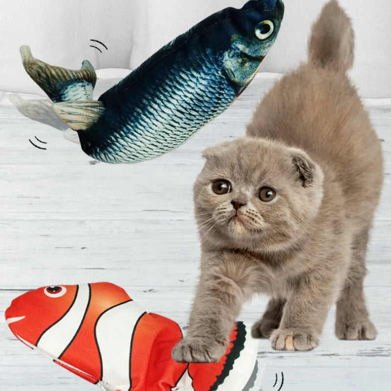 Cat Toy Electric Flopping Fish USB Rechargeable Interactive Jumping Simulation Fish Funny Pet Toy for Cats Kitten Chew Play