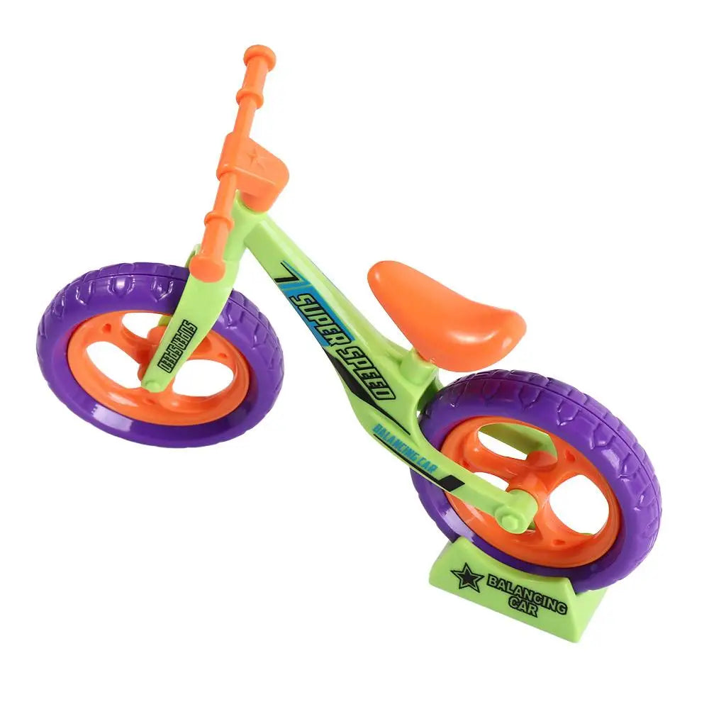 Plastics Assembled Balance Car Ornaments Radish Bike Assembled Radish Mini Bike Mini Balance Car Movable and Sliding Bicycles