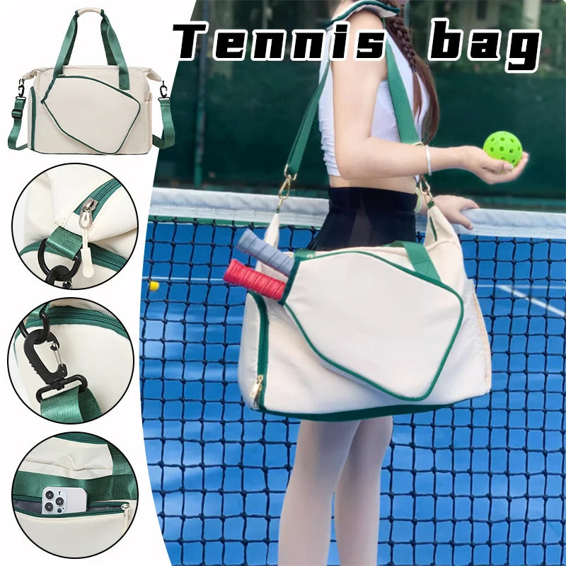 All-Sport Racket Backpack large Capacity Ventilated Shoe StorageWaterproof Tennis Duffel with Detachable Shoulder Strap
