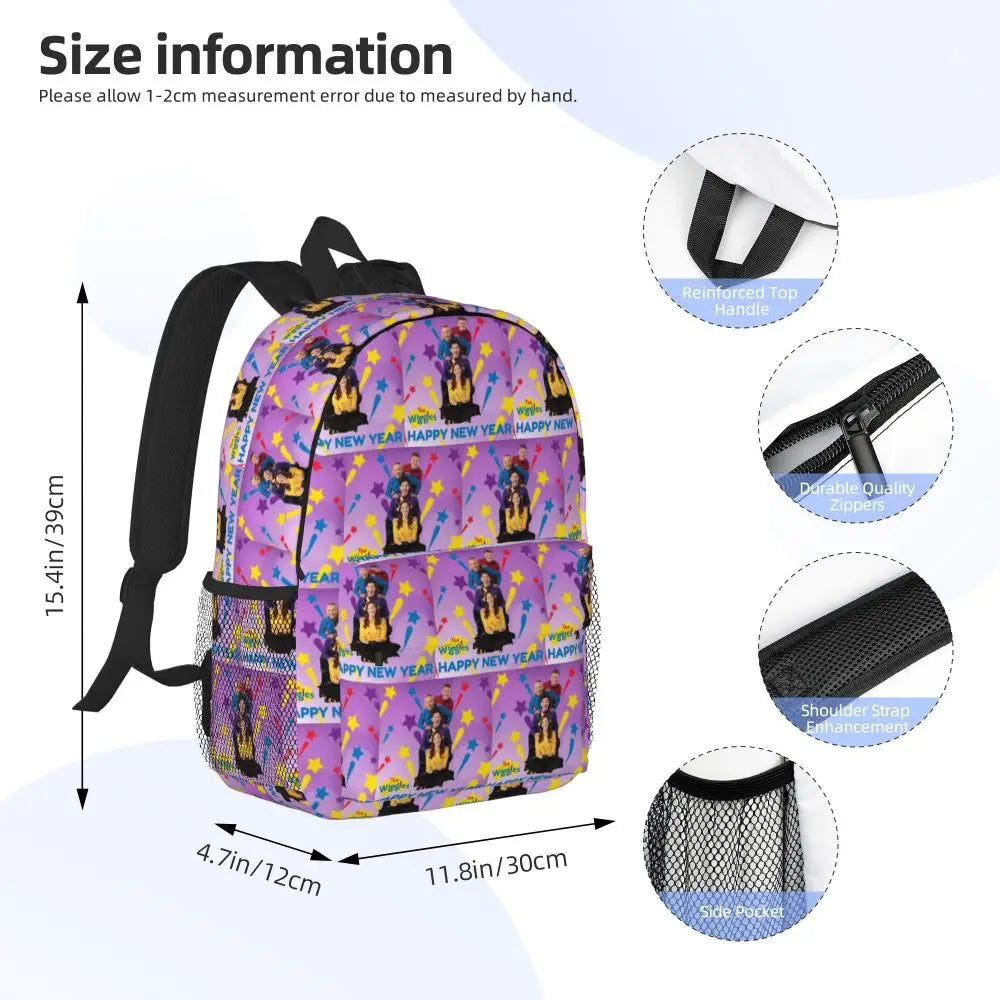 The Wiggles Tv Show Music Band Backpack Student Boys Girls BookBag Children School Bag Computer Shoulder Bags for Men Women
