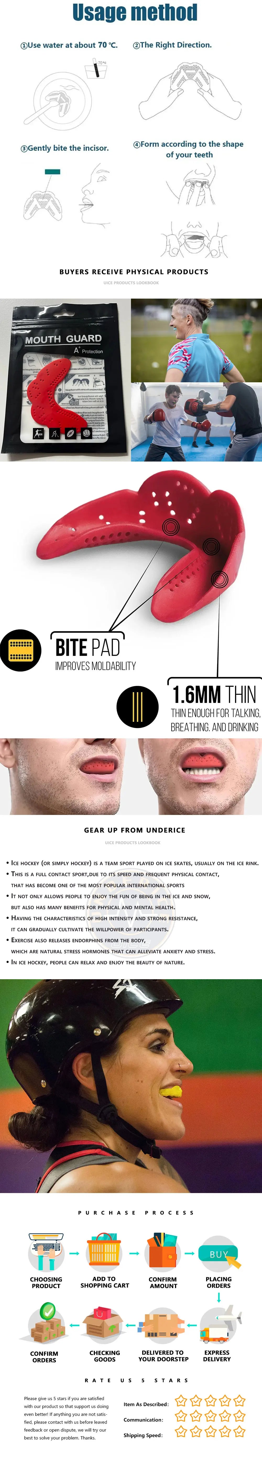 Hockey Equipment Sport Mouth Guard Teeth Protector Mouthguard Tooth Brace for Basketball Football Rugby Boxing Tooth Protection