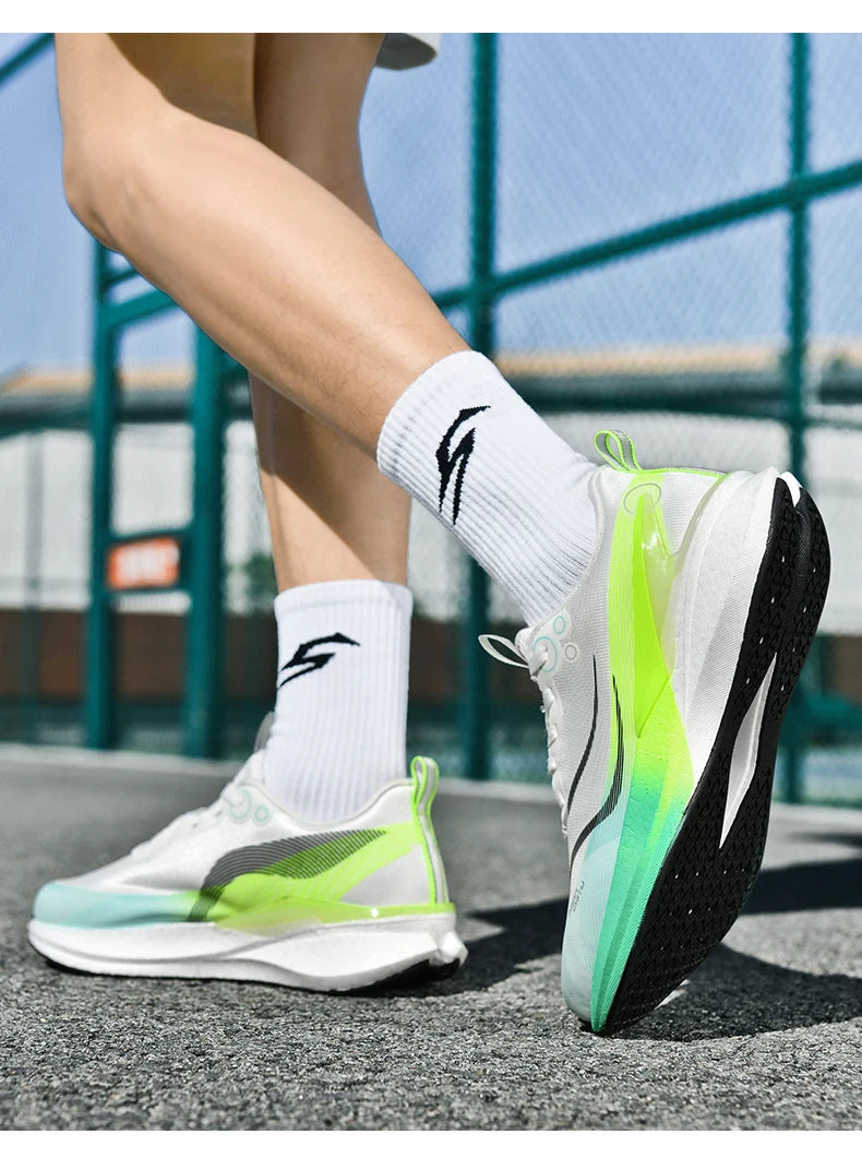 Sports Men Running Shoes Carbon Board Speciality Marathon Breathable Lightweight Women's Comfortable Athletic Nonskid Sneakers