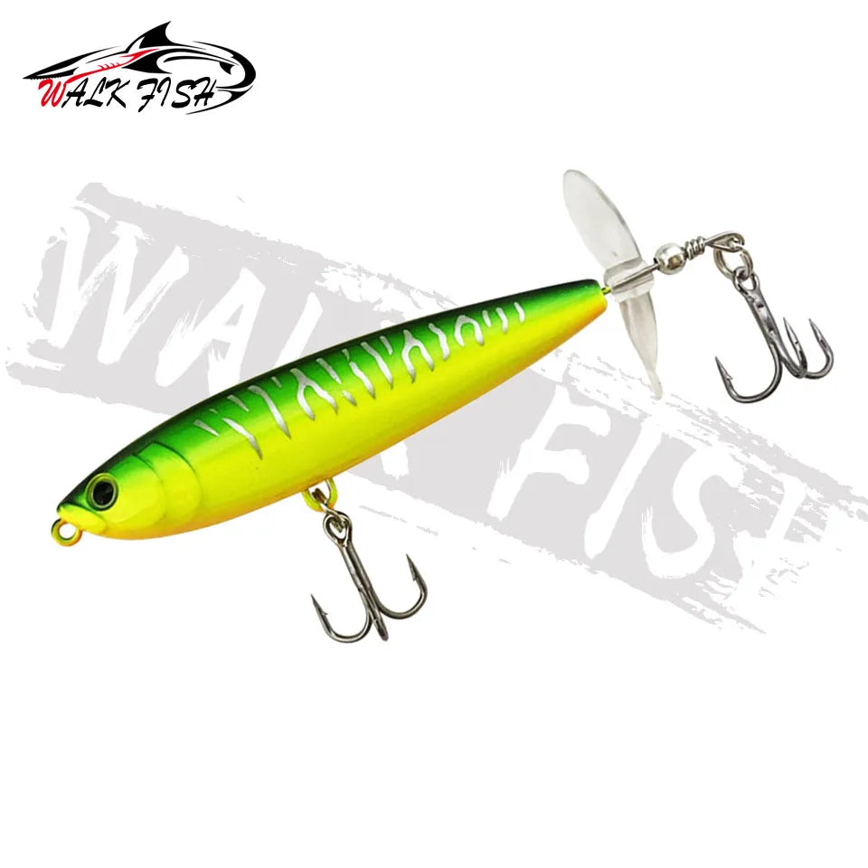WALK FISH 7.5g 12g Topwater Whopper Plopper Fishing Lure Plastic Artificial Pencil Hard Bait Trolling Crankbait Bass Pike Pesca