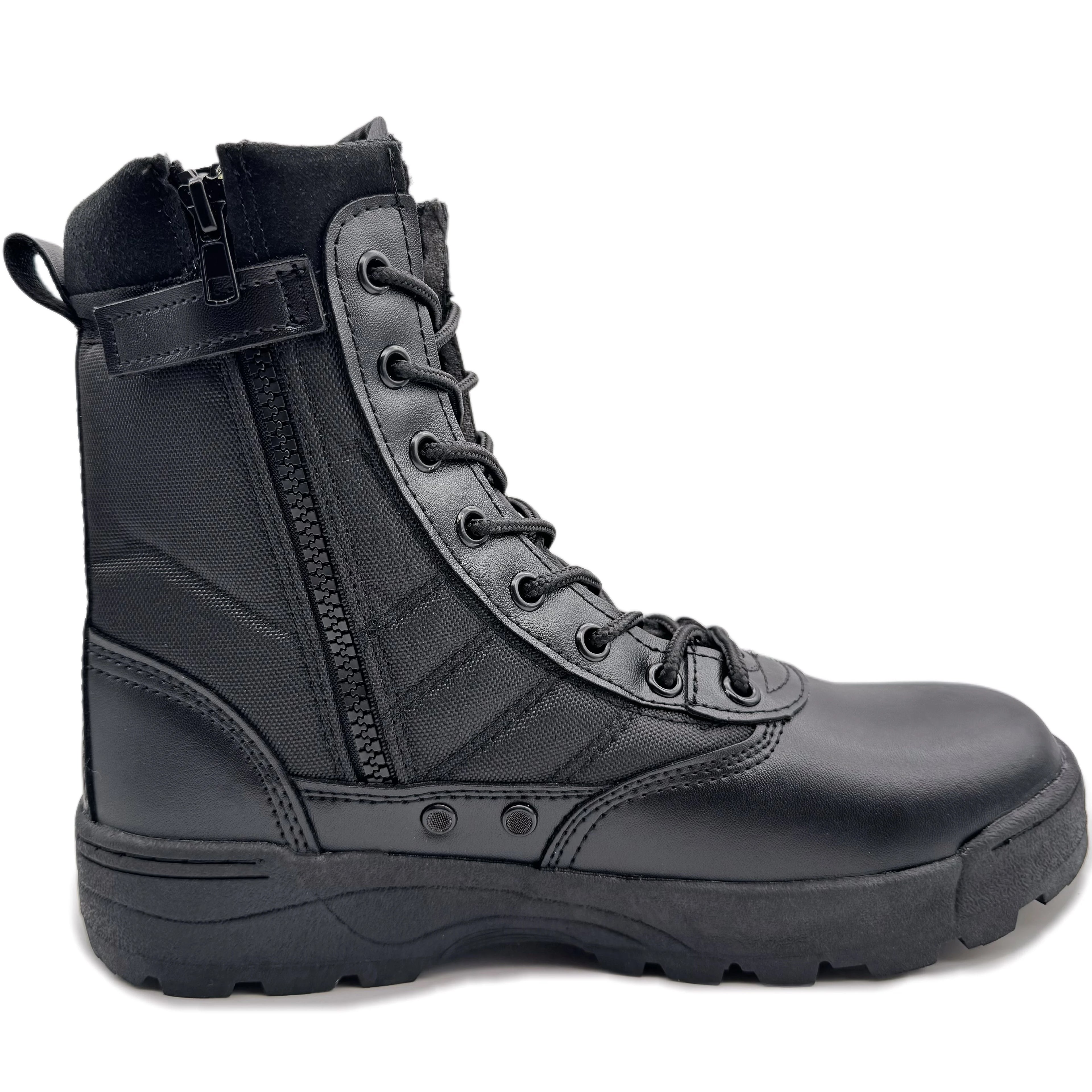 Black High-Top Tactical Boots Lightweight Wear-Resistant for Men And Women Comfortable Military Style Shoes