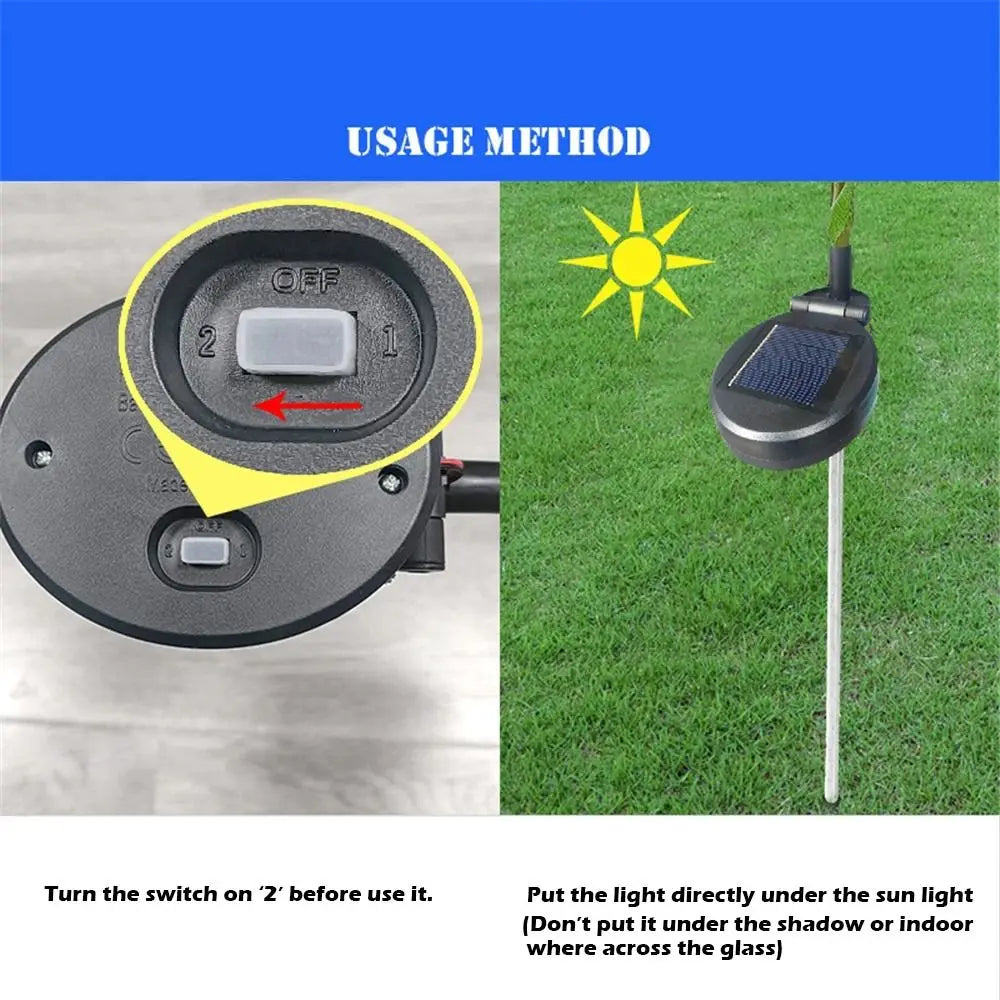 Gardenia Flower Solar Artificial Flower Light Realistic Multi-Color Changing Waterproof Landscape Lamp Ground Mounted