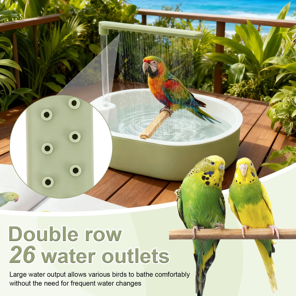 Bird Shower Bath Generous Capacity USB Electric Circulating Water Bird Bathtub for Lovebird Cockatiel Finches Cockatoo Conure
