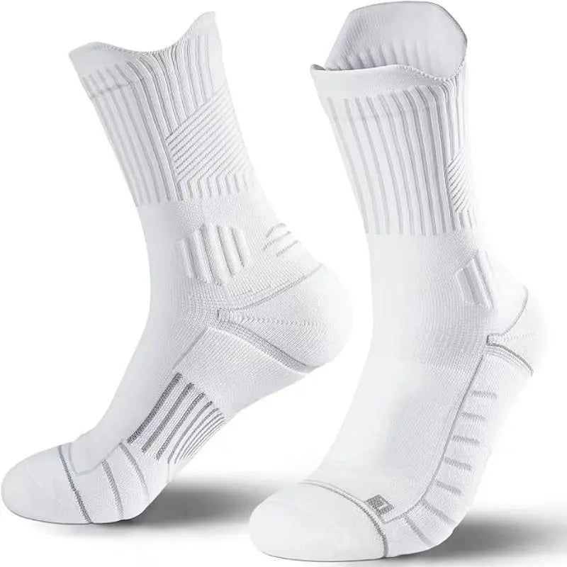 5 pairs of professional sports socks with high elasticity and cushioned towel bottom，Strengthen stability