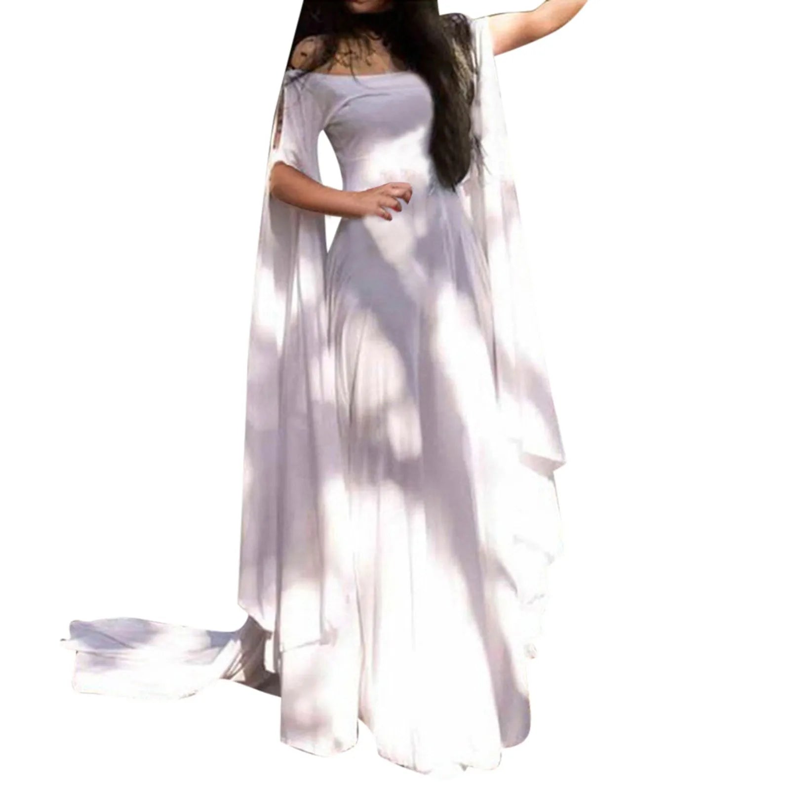 ladies dress Elegant off shoulder round Neck high Waist Wrapped Maxi Dress Women halloween Party Club Elegant Evening Dresses