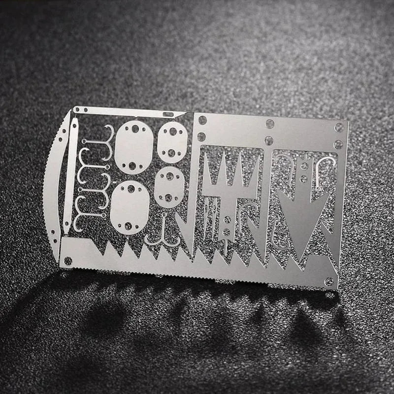 Outdoor Camping Outdoor Multifu Equipment Survival Tools Stainless Steel Card Fishing Portable Practical Hand Tools Supplies