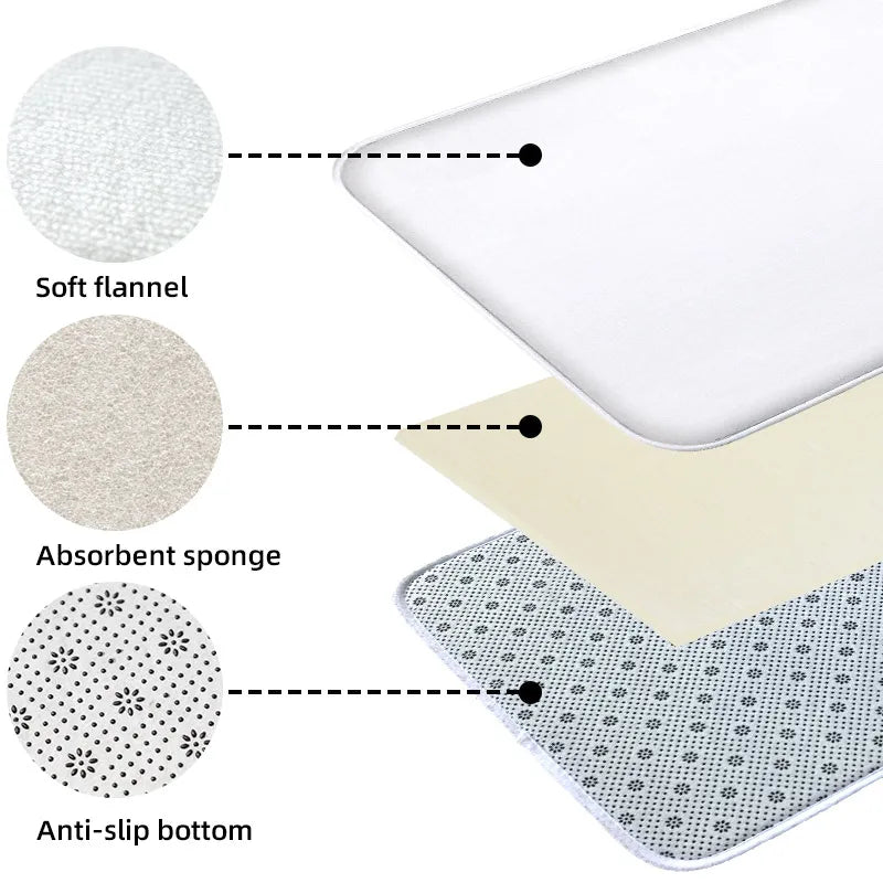 Blue sailboat shower room, small carpet, toilet, absorbent floor mat, home decoration mat, bathroom door mat, machine washable