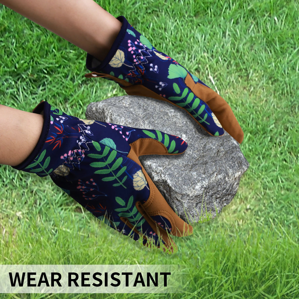 Gardening Gloves for Women Breathable leather Garden Gloves with Grip Thorn-Proof Puncture-Resistant Work Gloves