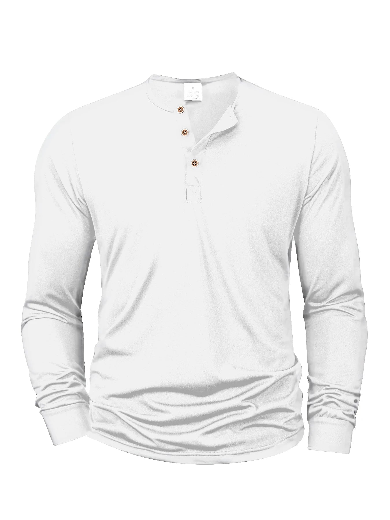 Mens Long Sleeve Henley Neck T-shirt Slim Fit Bottoming Tshirt Casual Button Shirt Comfortable Fitness Tee Cozy Top