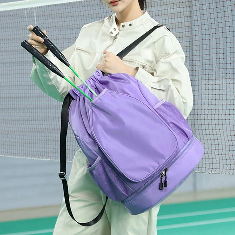High-Capacity Sports Bag for Gym – Includes Dual Racket Spaces and Shoe Pocket, Ideal for Tennis and Badminton