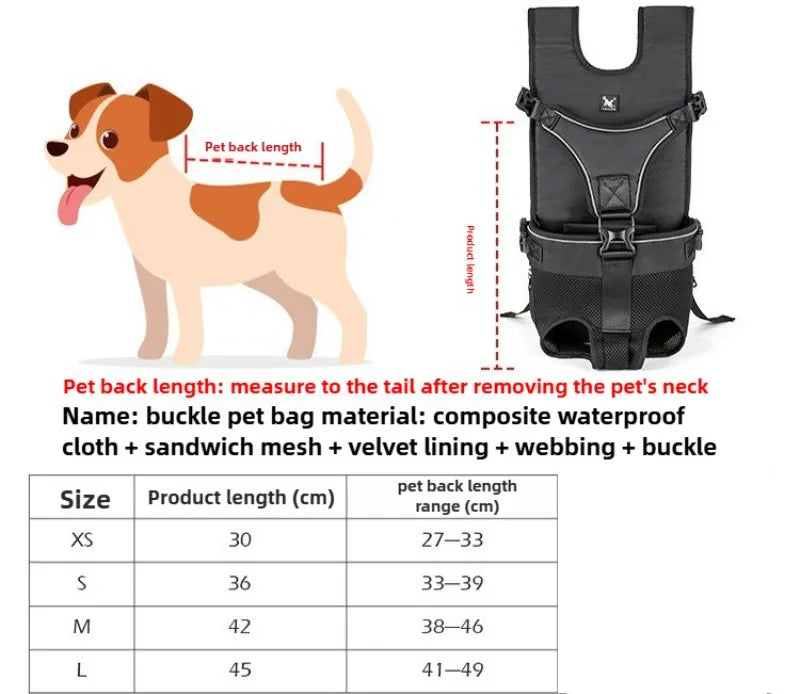 Travel Dog Backpacks Shoulder Bag Large Cute Luxury Dog Backpacks Carriying Hiking Transport Buckle Type Chest Bags Puppy Pets