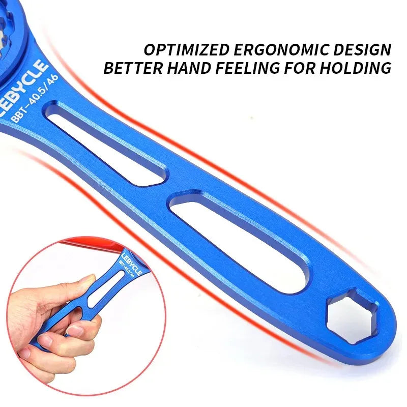 LEBYCLE 4-in-1 Aluminum BB Tool 39/40.5/44/46mm Multi-Function Bottom Bracket Wrench for Road/MTB Bicycle Maintenance Accessorie
