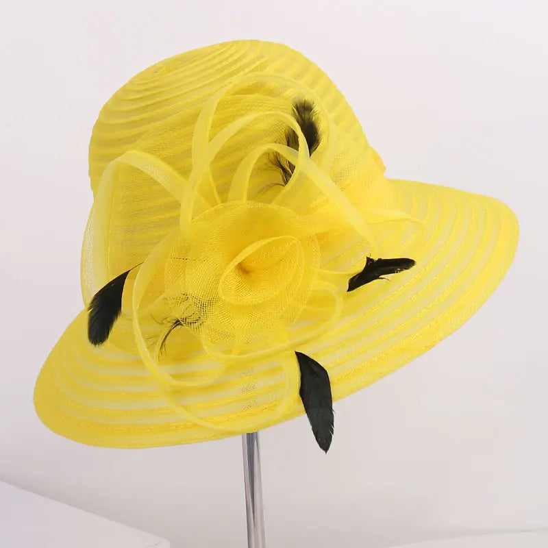 Wedding Hats Breathable Women Outdoor Sun Hat Fedora UV Protection for Anglers' Sunny Days Caps Travel Feather Adjustable Cap