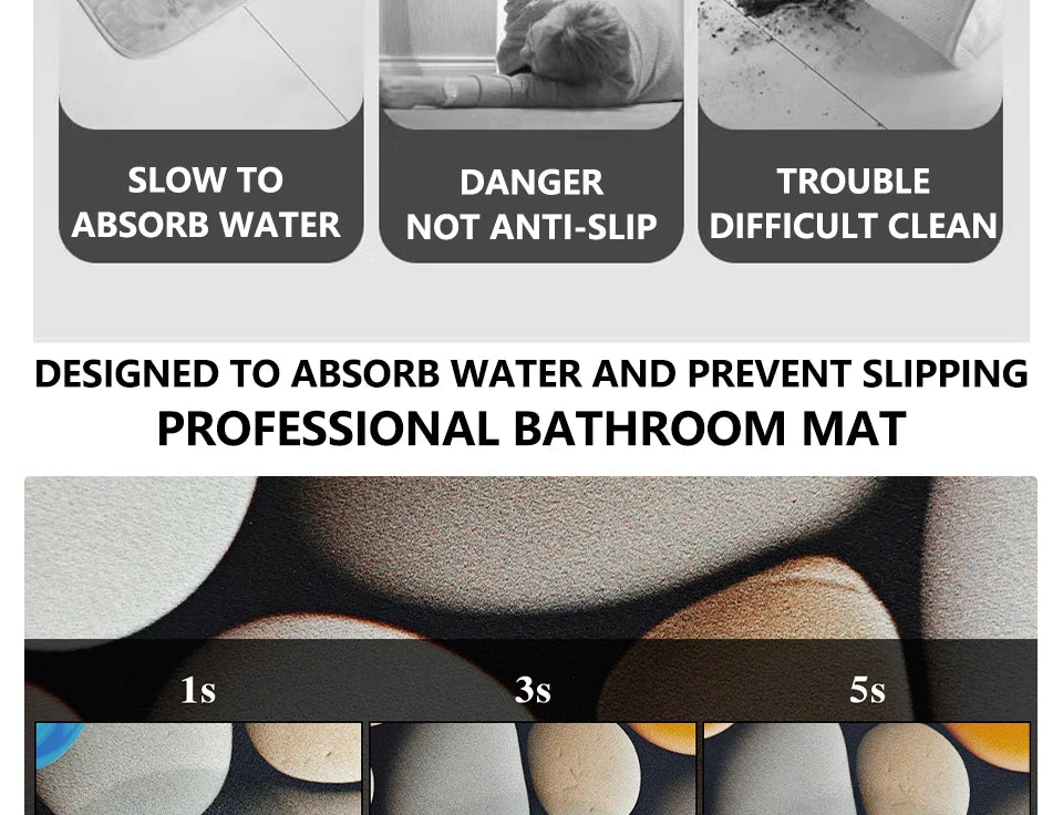 Bathroom Carpet Water-absorbing Quick-drying Floor Mat Non-slip Wash-free Rug Home Decoration Bath Diatom Mud Rugs  Alfombra