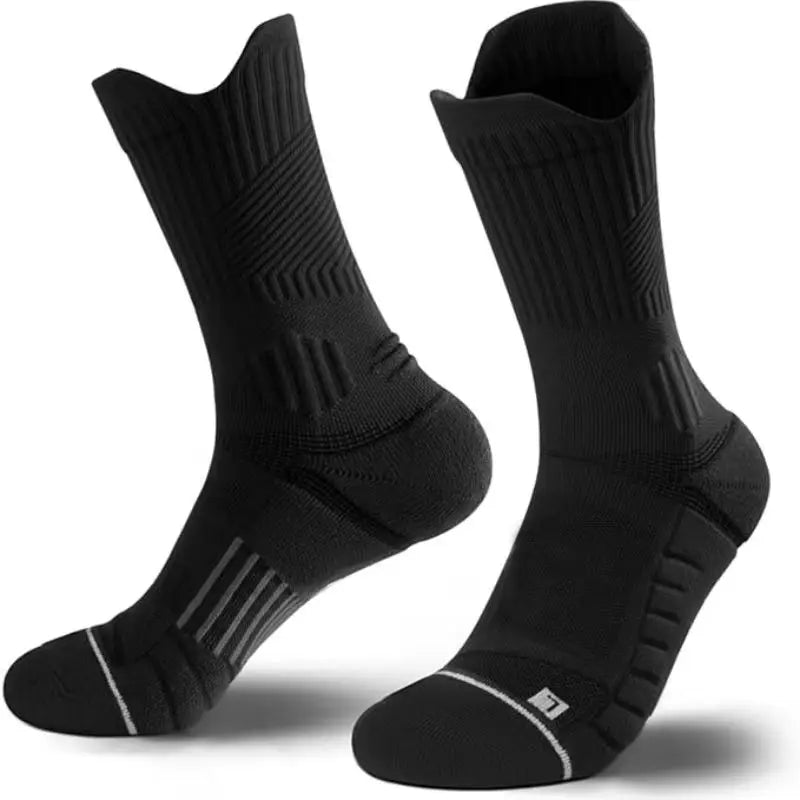5 pairs of professional sports socks with high elasticity and cushioned towel bottom，Strengthen stability