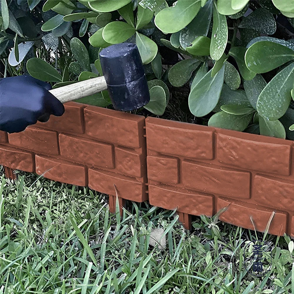 Garden Edging Border DIY Decorative Plant Support Stake Landscaping Edging Stones Brick Effect Outdoor Fence Decorative